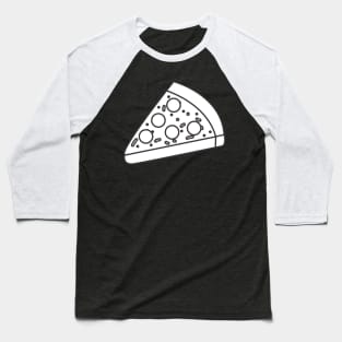 White Slice Cute Pizza Icon Baseball T-Shirt